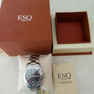 NWT ESQ Aston Stainless Steel Swiss Quartz Men's Watch
